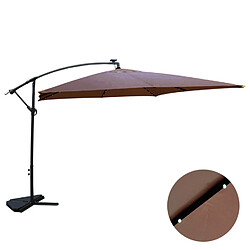 Concept Usine Parasol marron droit carré 3 x 3 m led SOLENZARA