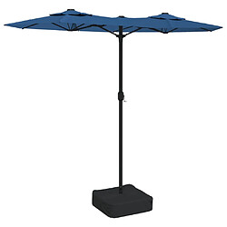 vidaXL Parasol double - Bleu Azuré LED
