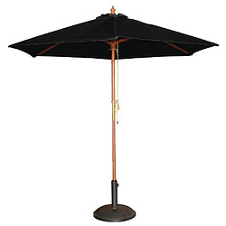 Bolero - Noir Parasol de terrasse à poulie - 3 m - Structure robuste - Résistant à l'eau