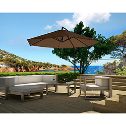 Concept Usine Parasol marron déporté rond 3 x 3 m PORTICCIO