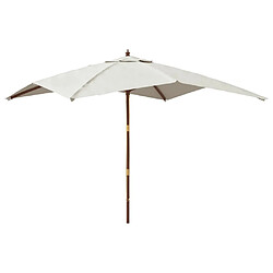 vidaXL Parasol de jardin avec mât en bois - Sable 300 cm