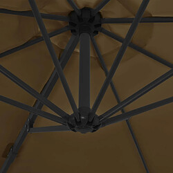 Helloshop26 Parasol déporté rond - Taupe pas cher
