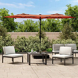 vidaXL Parasol à double tête - Terre Cuite
