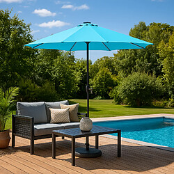 Concept Usine Parasol bleu rond 2,92 x 2,92 m led MANAROLA