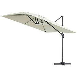 Habitat Et Jardin Parasol jardin déporté Alu Sun 3 - Carré - 3 x 3 m - Ecru + housse de protection