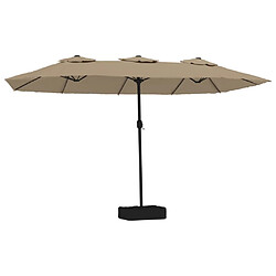 VIDAXL Parasol à double tête 449 cm - Taupe/Gris