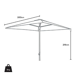 Elios Parasols Elios_parasols Parasol jardin Plutone - 2x2 m - Carré pas cher