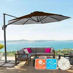 Elios parasols Parasol de jardin déporté - Brun