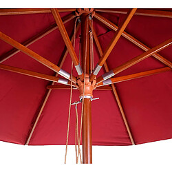 Mendler Parasol de jardin rond - Rouge bordeaux pas cher
