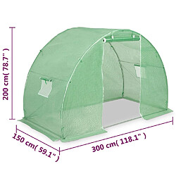 VidaXL Serre Polyéthylène 4,5 m² - Vert pas cher