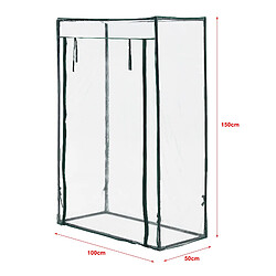 Helloshop26 Serre de tomates terzigno en acier et PVC à porte zippée 100 x 50 x 150 cm 03_0008260