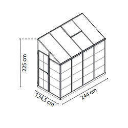 Serre de jardin adossée 2.9m² argent - 704052 - Lean To - PALRAM