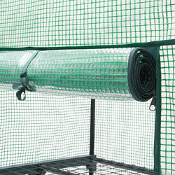 Helloshop26 Serre de jardin métal 70 x 160 x 50 cm jardinage plante plastique 1613004