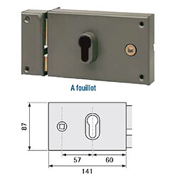 Vachette serrure en applique monopoint