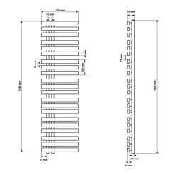 ECD Germany Iron EM Radiateur - Anthracite 500x1600 mm