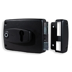 Jpm Serrure en applique profil européen droite - Noir