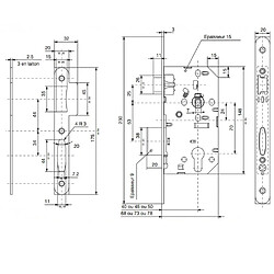 Avis Vachette serrure encastrable réversible D455 - Nickel et or