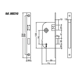 Jpm serrure à larder 4 gorges - noir