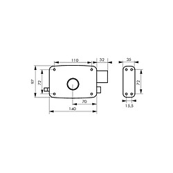 Thirard serrure en applique horizontale porte de garage