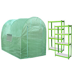 Monstershop Serre Polytunnel 19mm 2.5m x 2m avec Étagères