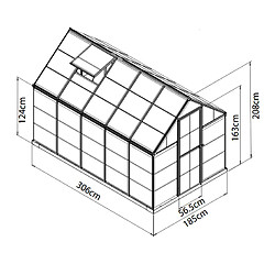Serre de jardin 5.6m² argent - 701627 - Harmony - PALRAM