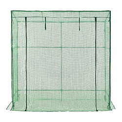 Helloshop26 Serre de tomates en acier et polyéthylène à porte et 2 fenêtres zippées 198 x 78 x 180 - 200 cm vert 03_0008261