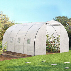 Idmarket MARKET Serre tunnel ZEBRA 12M² blanche