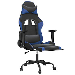 Avis vidaXL Chaise de Jeu - Noir/Bleu