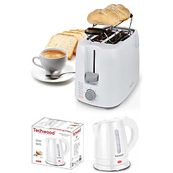 Techwood Set petit déjeuner bouilloire + grille-pain - Blanc