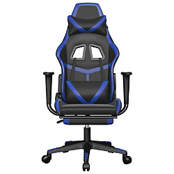 Acheter vidaXL Chaise de jeu de massage et repose-pied - Noir/Bleu