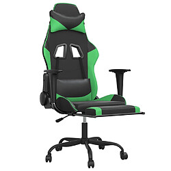 Avis vidaXL Chaise de Jeu - Noir/Vert