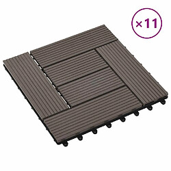 vidaXL Carreau Terrasse WPC 30x30 Marron Foncé
