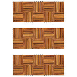 vidaXL - Tuiles de terrasse 30x30 cm - Acacia Carreaux de terrasse en bois acacia - Antidérapants - Connexion enfichable