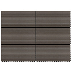 vidaXL Carreaux de terrasse 6 pcs WPC Marron foncé