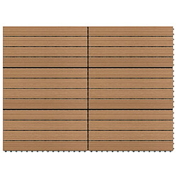 vidaXL Carreaux de terrasse WPC - Marron 1,08 mÂ²