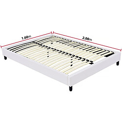 Habitat Et Jardin Sommier tapissier à lattes - 160 x 200 cm - 13 lattes - Blanc