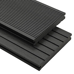 vidaXL Panneaux de terrasse solides 10 mÂ² - Noir