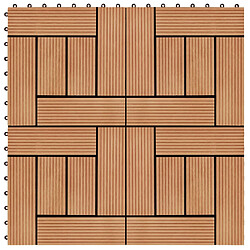 VidaXL Carreaux de Terrasse WPC - 2 m² Teck
