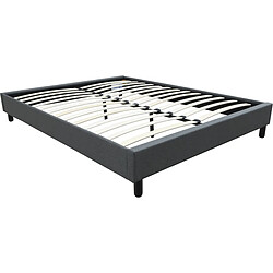 Acheter Habitat Et Jardin Sommier Andy en tissu - 160 x 200 cm - Gris anthracite