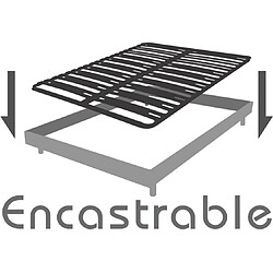 Ebac sommier cadre à lattes - Gris