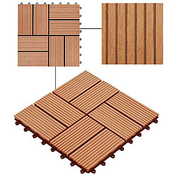 vidaXL Carreau de terrasse 1m² - WPC Teck pas cher