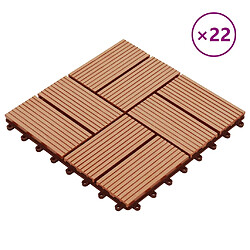 vidaXL Carreaux de terrasse 22 pcs WPC Teck