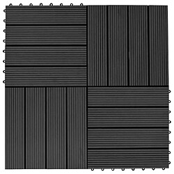 Acheter vidaXL Carreaux de terrasse WPC - Noir 2 mÂ²
