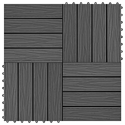 vidaXL Carreaux de terrasse relief - Noir