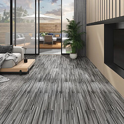 vidaXL Planches de plancher PVC - Gris rayé
