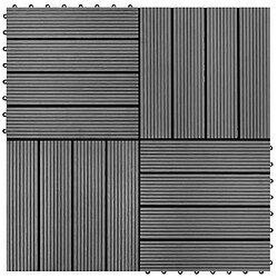 Acheter Vidaxl Carreaux de terrasse WPC 30x30 cm 1m² - Gris