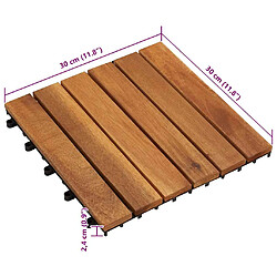 vidaXL - Tuiles de terrasse 30x30 cm - Acacia pas cher