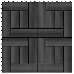 vidaXL Carreau de terrasse 30 x 30 cm - Noir