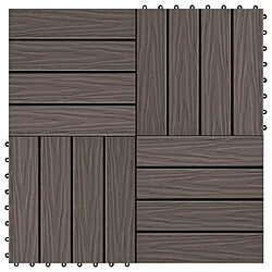 Vidaxl Carreaux de terrasse WPC 30x30 cm en relief 1m² - Marron foncé