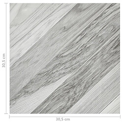 vidaXL Dalles de plancher PVC autoadhésif gris rayé pas cher